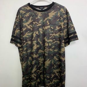 Camo Green Mesh Short Sleeve Tshirt Forever21